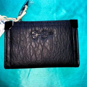 Leather leopard print multi compartment wallet